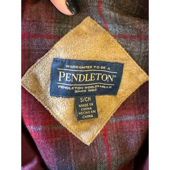 Pendleton Fuzzy Zip Jacket Womens‎ S Dark Red Full Zip Teddy Outerwear Coat - Picture 11 of 15